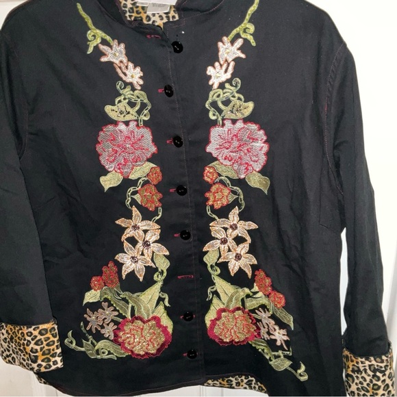 VTG Vanity Collection Sz XL Women’s Black Embroidered Jacket - Picture 4 of 10